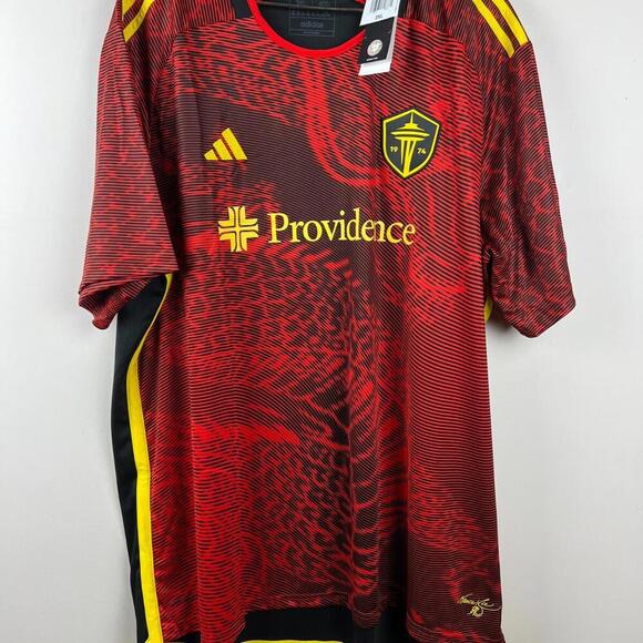 Adidas Seattle Sounders FC 2024 Secondary Jersey 3XL Red Black MLS Providence - Picture 1 of 8